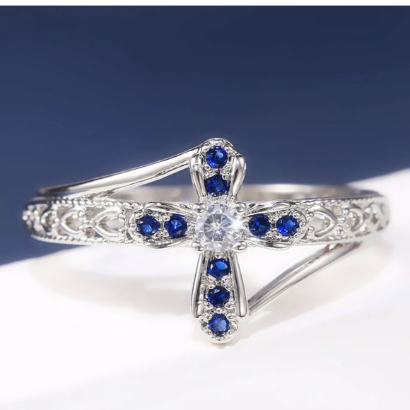 925 Silver Rings Women White Sapphire Wedding Ring - Picture 4 of 4